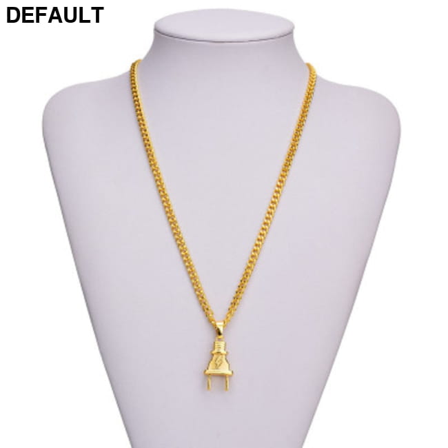 Stainless Steel Men Women Electric Plug Pendant Necklace Necklaces Sterling Silver