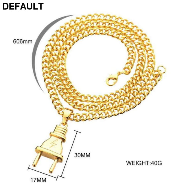 Stainless Steel Men Women Electric Plug Pendant Necklace Necklaces Sterling Silver