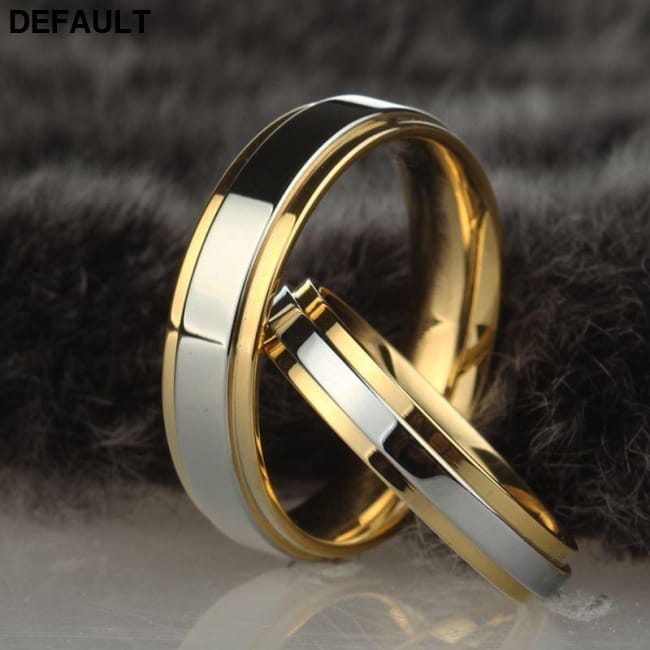 Stainless steel Wedding Ring Silver Gold Color Simple Sterling Rings