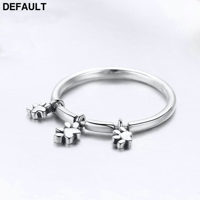 Sterling Silver Animal Dog Footprints Finger Rings Bracelets
