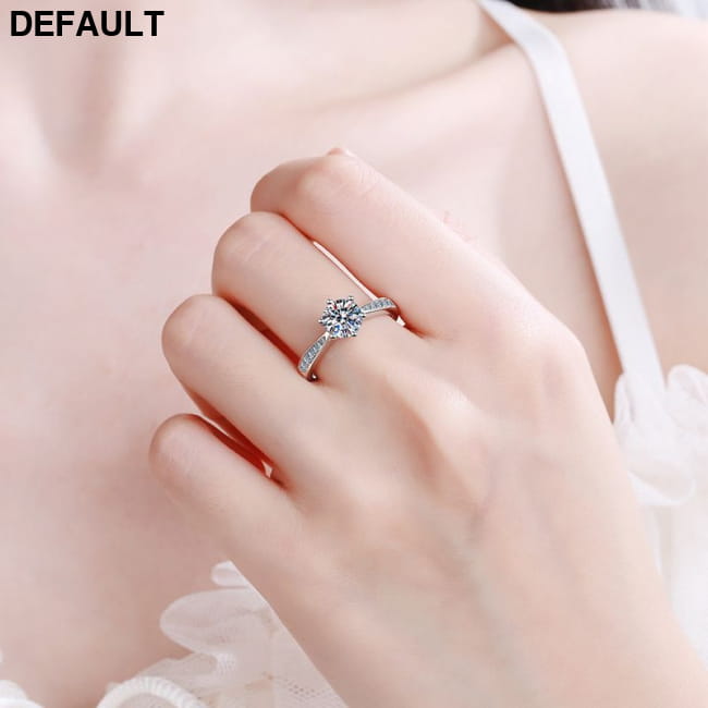 Sterling Silver Mosanite Six Claw Micro Inlaid Ring Rings Best Selling Products