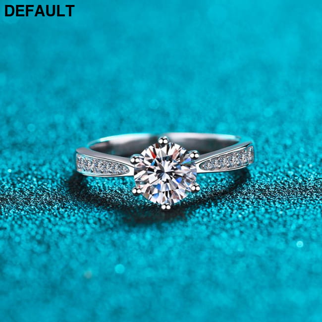Sterling Silver Mosanite Six Claw Micro Inlaid Ring Rings Best Selling Products