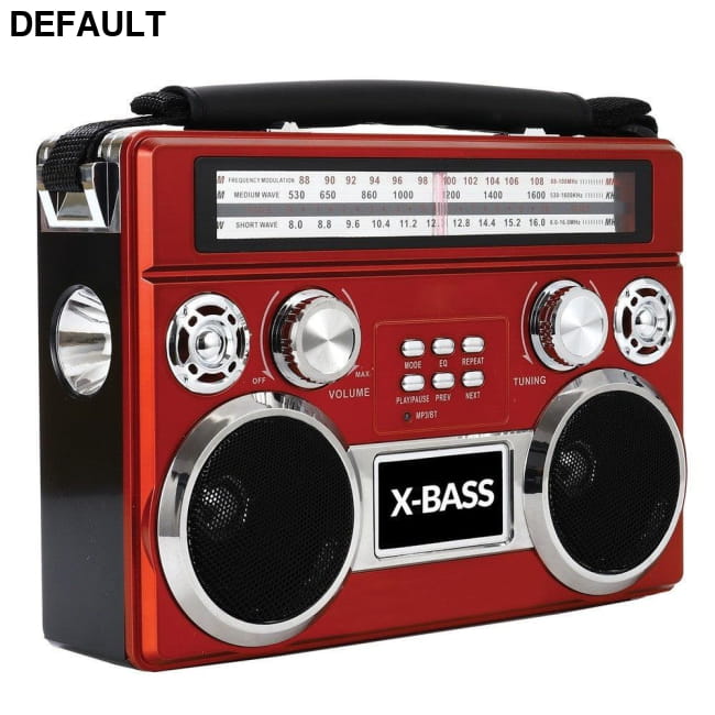 Supersonic SC-1097BT-Red 3 Band Radio with Bluetooth Portable Radios Audio Components