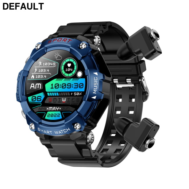 T96 Smart Watch TWS 2 in 1 Bluetooth HD Call Recording Blue rubber strap Watches Best Selling Products
