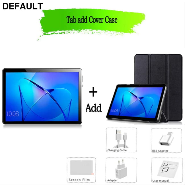 TABLET 10.1 Inch Android 11 6GB RAM 128GB ROM Tab add cover case / Pink / CHINA Tablets Computers