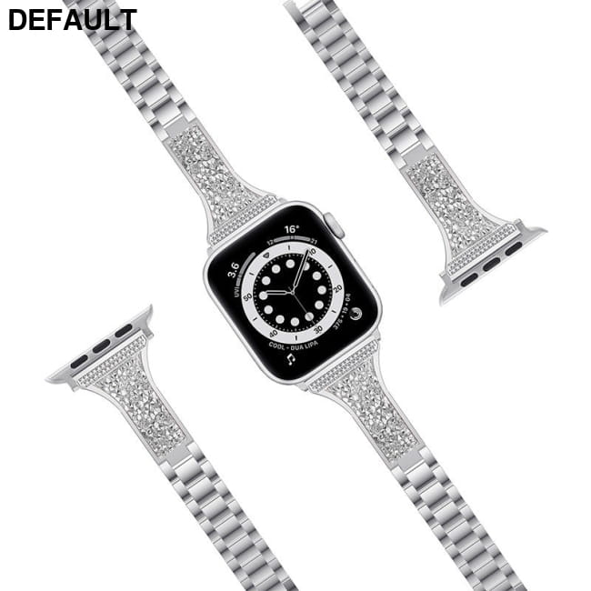 Three-bead Paste Belt Drill Stainless Steel Metal Strap Women Watches