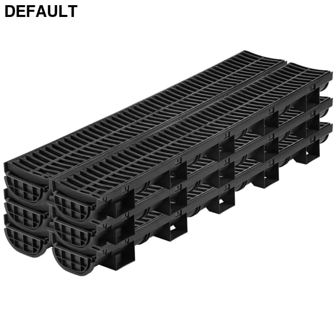 Trench Drain System Channel with Plastic Grate, 6 PCS / Best Selling Products