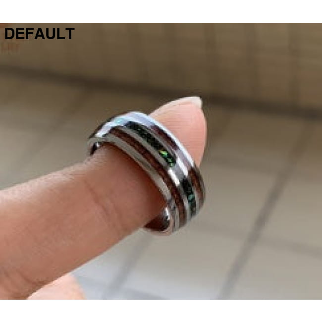 Tungsten 8MM Wedding Bands For Men And Women With Blue Opal Rings