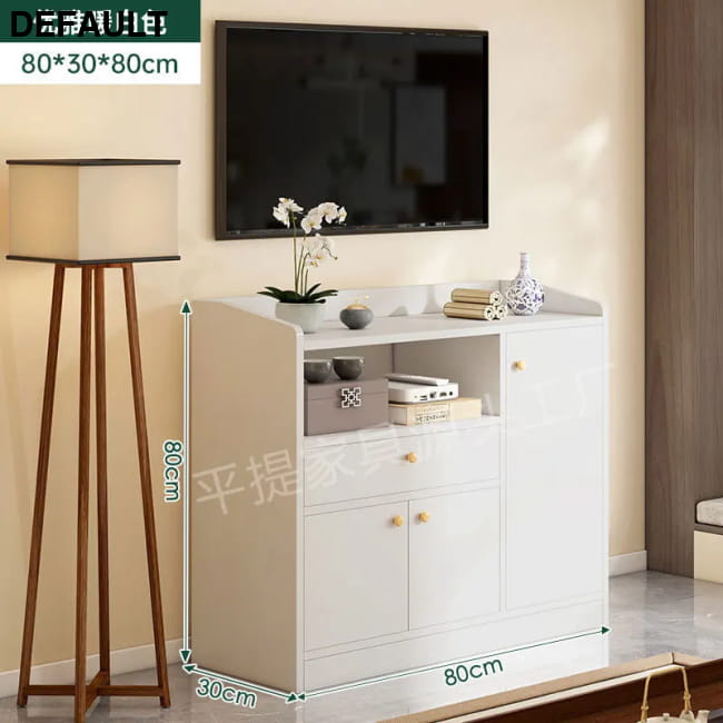 Vertical Storage Tv Stand Modern Handles Shelf White 80x30x80cm 2 Home Stands Entertainment Centers &