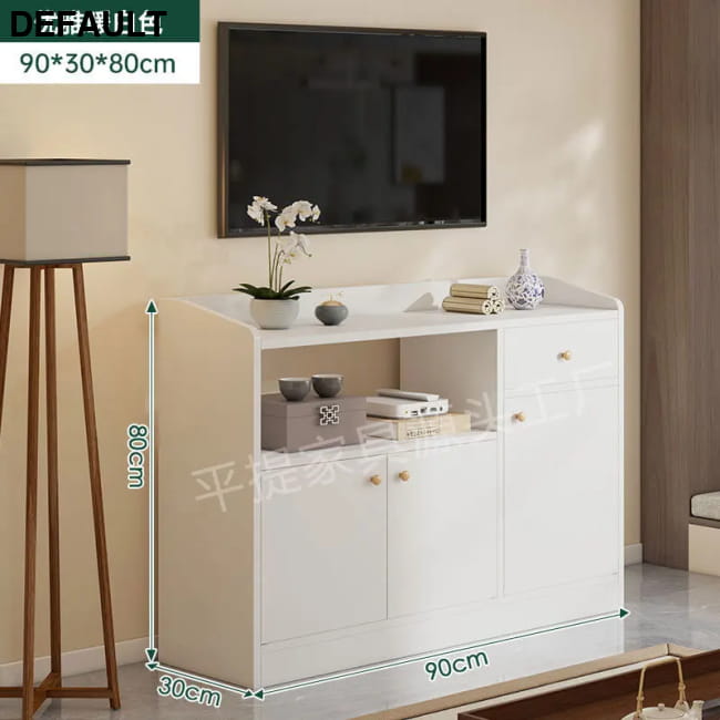 Vertical Storage Tv Stand Modern Handles Shelf White 90x30x80cm 2 Home Stands Entertainment Centers &