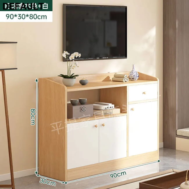 Vertical Storage Tv Stand Modern Handles Shelf White 90x30x80cm Home Stands Entertainment Centers &