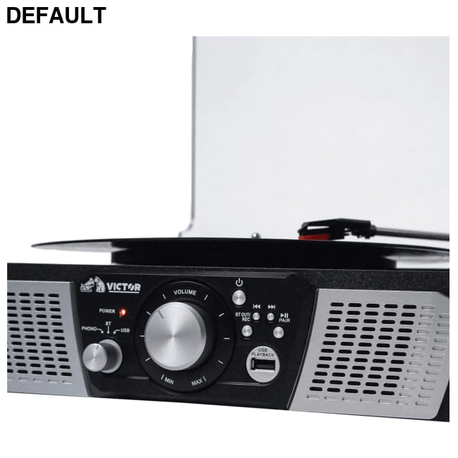 Victor Lakeshore 5-in-1 Hybrid Bluetooth Turntable System Black / US Home Theater Systems Turntables & Record Players