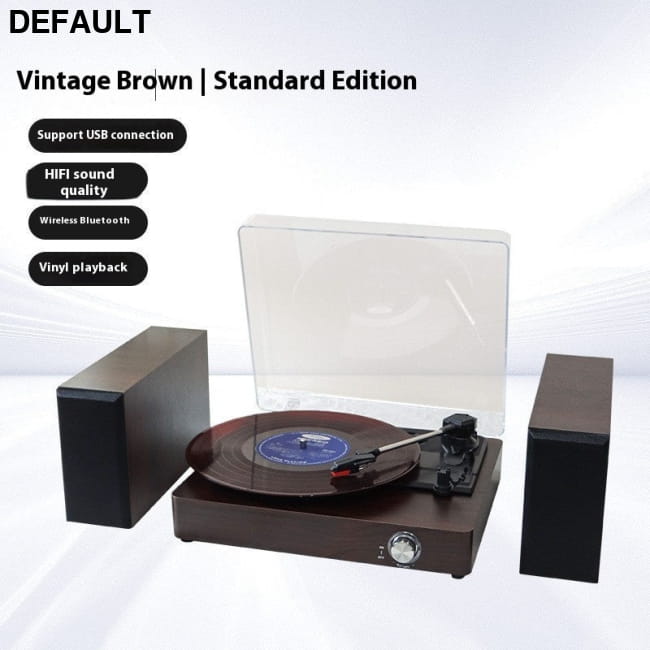 Vinyl Record Player Integrated Bluetooth Audio Retro Walnut / EU Home Theater Systems Turntables & Players