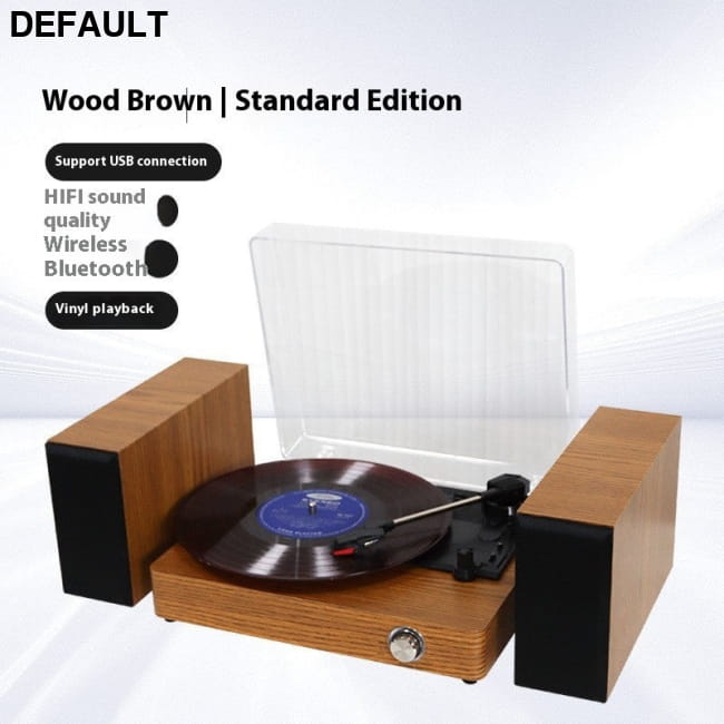 Vinyl Record Player Integrated Bluetooth Audio Retro Wood Grain Brown / EU Home Theater Systems Turntables & Players