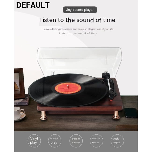 Vinyl Record Player Retro Mahogany Texture Phonograph Home Theater Systems Electronics