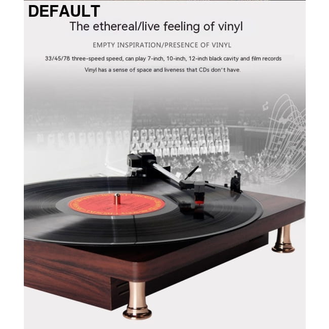 Vinyl Record Player Retro Mahogany Texture Phonograph Home Theater Systems Electronics