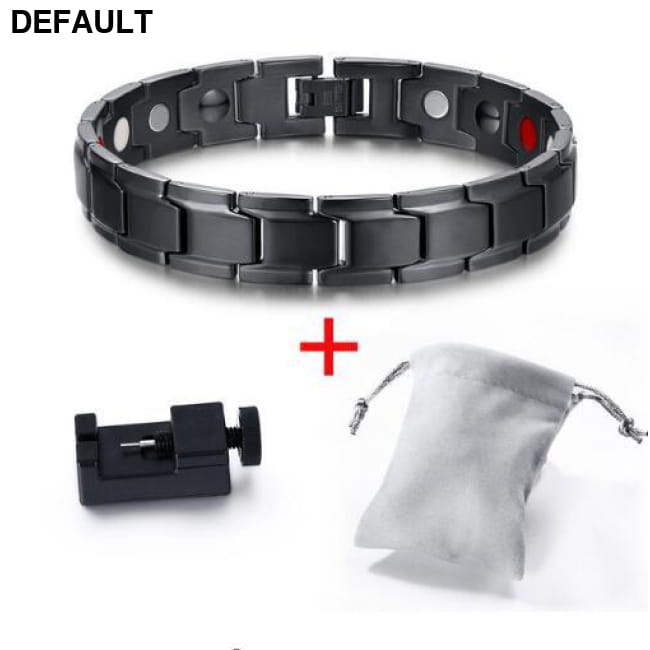 Vnox Trendy Magnet Bracelet Bangle for Women Men Black Bracelets