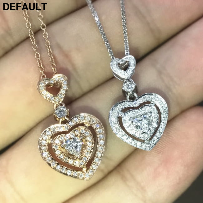 Water Drop Diamond Pendant Real 925 Sterling Silver Charm Style 4 Necklaces