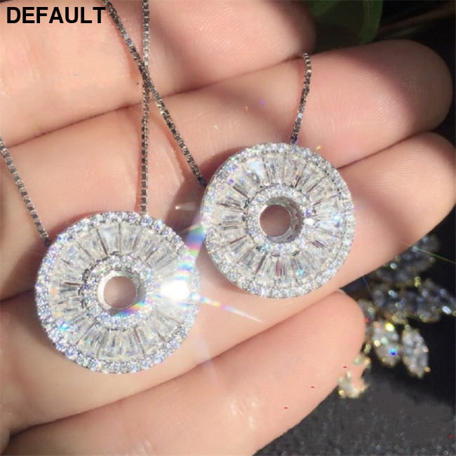 Water Drop Diamond Pendant Real 925 Sterling Silver Charm Style 5 Necklaces