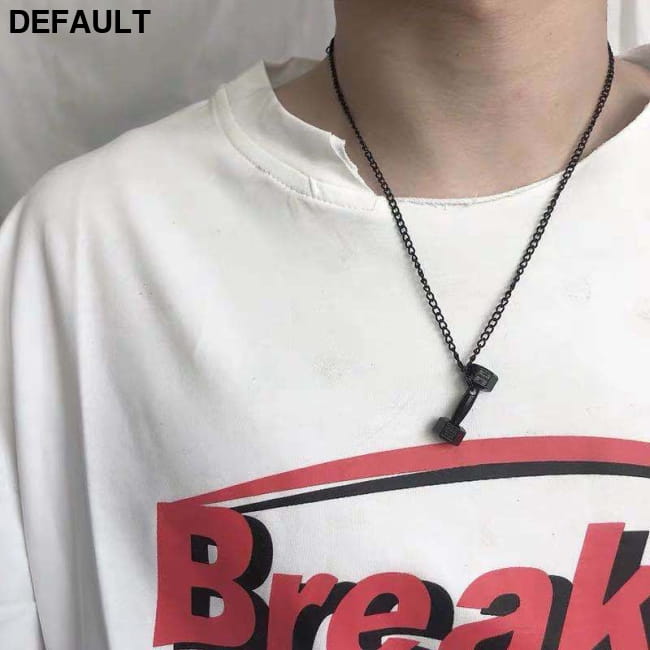 Weightlifting Barbell Pendant Necklace Stainless Steel Men Necklaces Sterling Silver Charms & Pendants