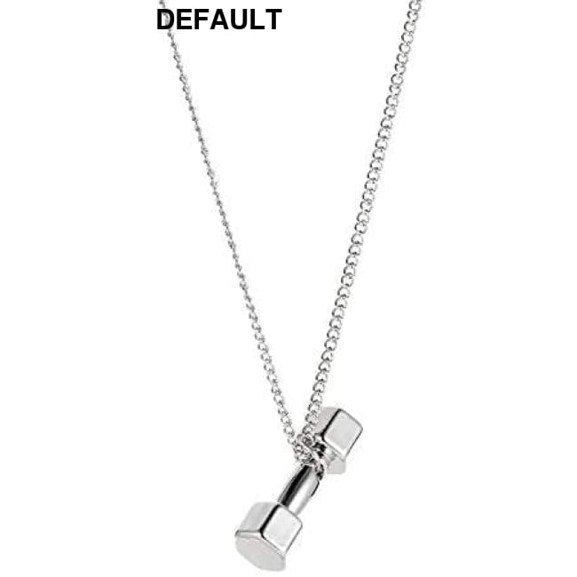 Weightlifting Barbell Pendant Necklace Stainless Steel silver / CN Men Necklaces Sterling Charms & Pendants