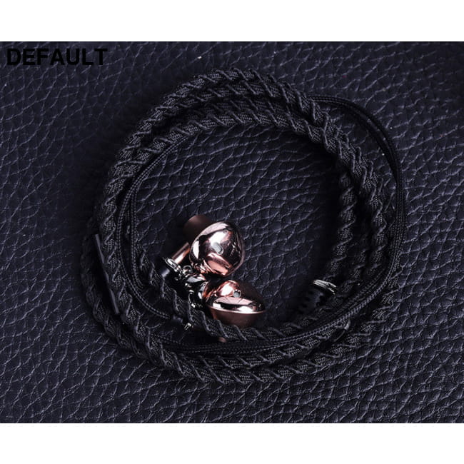 Wired Earphones Bracelet Type Hand Strap Black Earbuds In-Ear Headphones