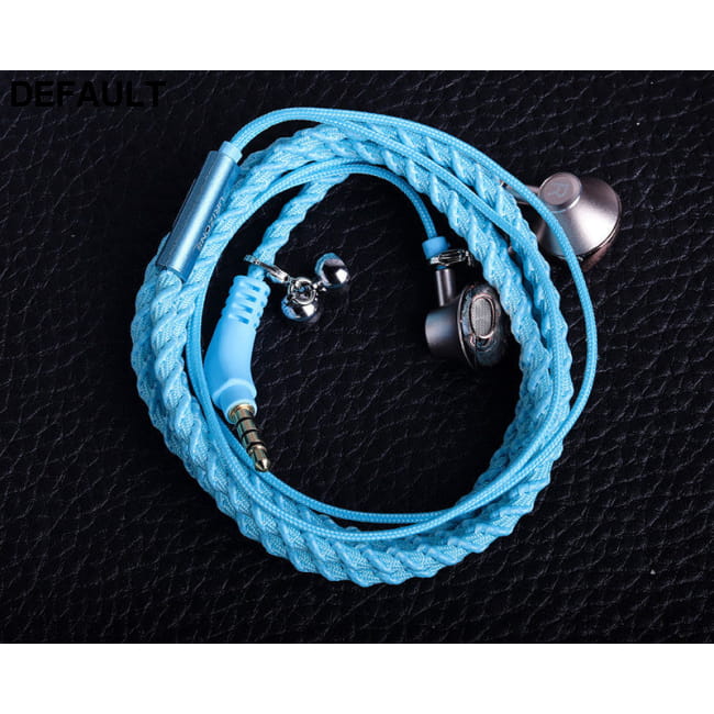 Wired Earphones Bracelet Type Hand Strap Blue Earbuds In-Ear Headphones