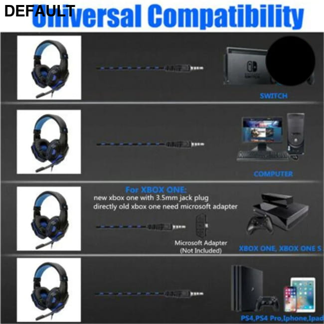 Wired Gaming Headphones with Mic for PS5 Xbox Smartphone and PC LOGO LED Light 2