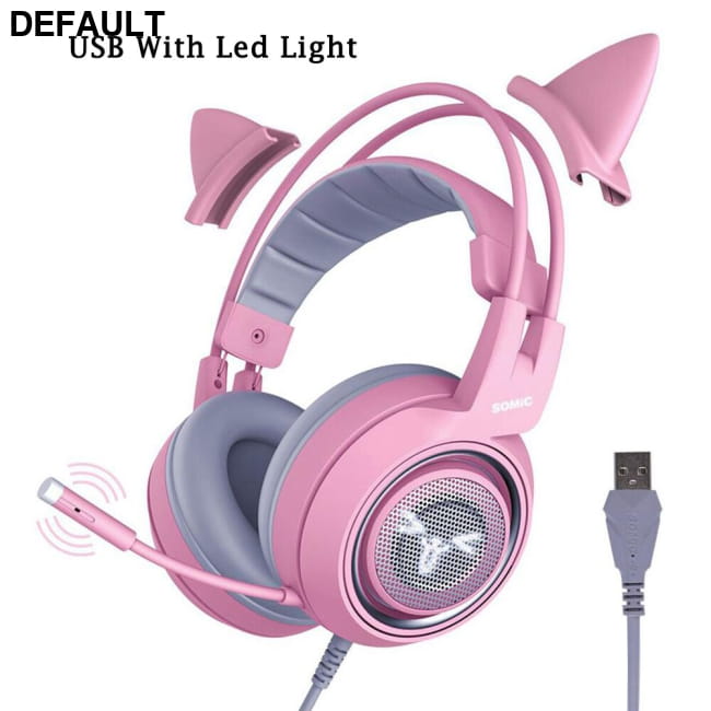 Wired Headphones Gaming Headset 3.5mm Stereo Surround Sound G951 pink USB 7.1 Headsets