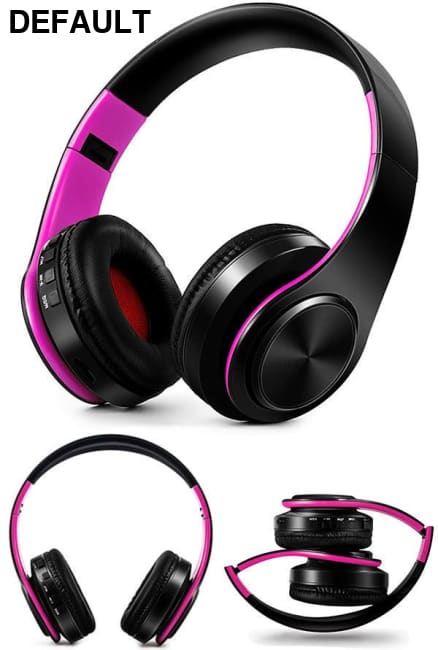 Wireless Bluetooth Headphones Foldable Stereo Headset Music Earphone with Microphone Support TF Card FM Radio AUX black