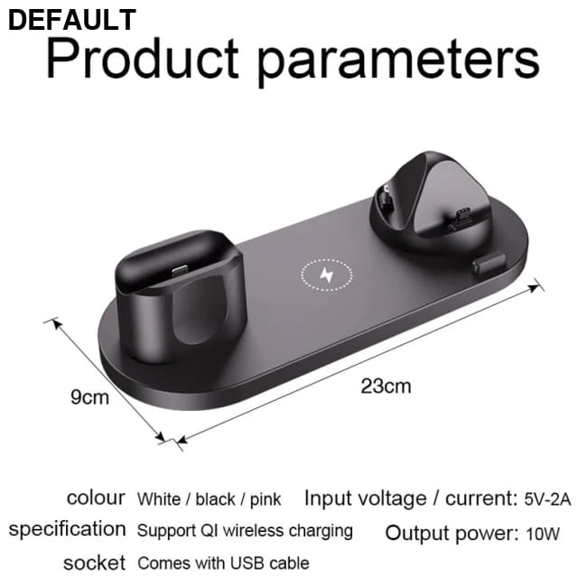 Wireless Charger 6 in 1 10w Qi Fast Stand Car Accessories Electronics