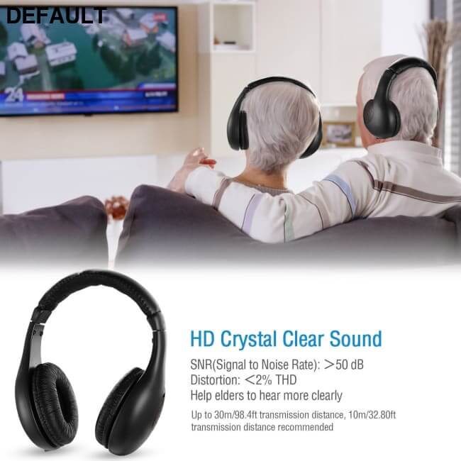 RF headphones with transmitter Black / US Wireless Headphones Headsets