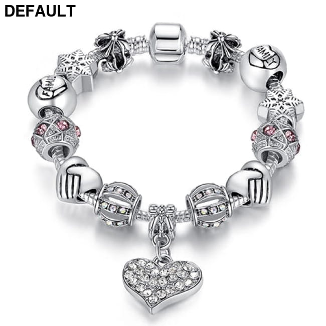 Women Bracelet 925 Unique Silver Crystal Charm PS3307 / 17cm Sterling Bracelets
