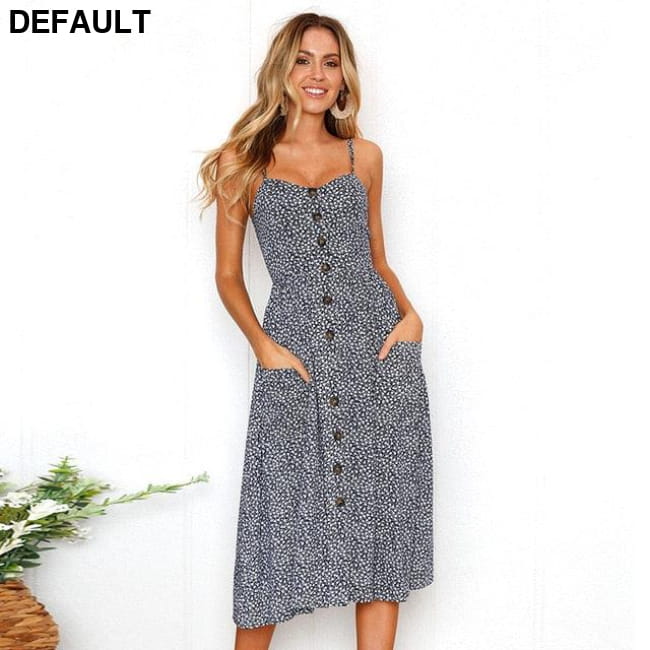 Women Floral Stripe Long Sleevele Button Beach Boho Midi Dress Jumpsuits & Rompers Best Selling Products Dresses