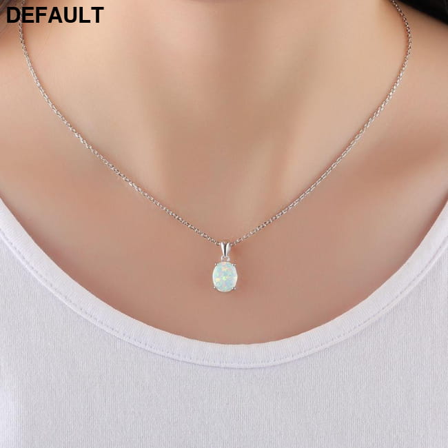 Women S925 Sterling Silver Pendant Necklaces Created Oval