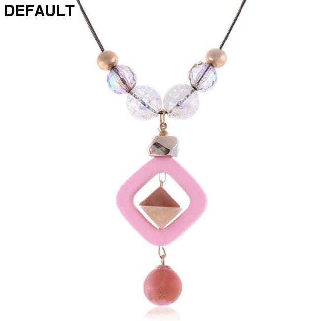 Women’s Sweater Long Necklace for Women Acrylic Beads 2 Sterling Silver Necklaces