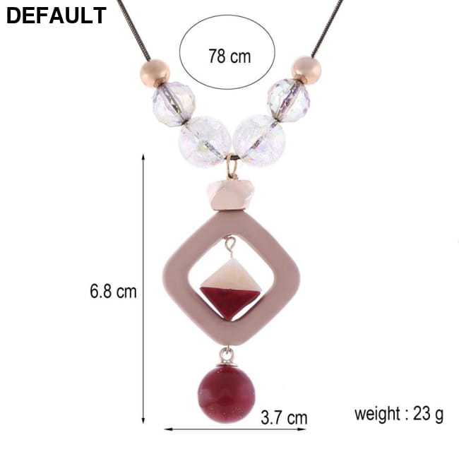 Women’s Sweater Long Necklace for Women Acrylic Beads Sterling Silver Necklaces