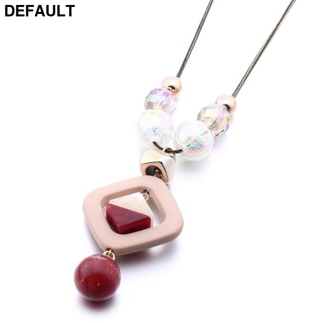 Women’s Sweater Long Necklace for Women Acrylic Beads Sterling Silver Necklaces
