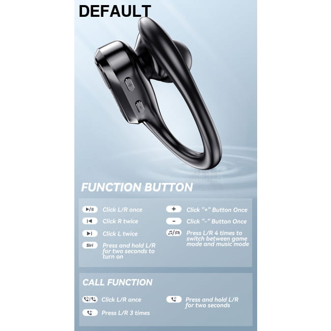 XT80 over the ear wireless Bluetooth earphones with ultra black Mini In-Ear Headphones