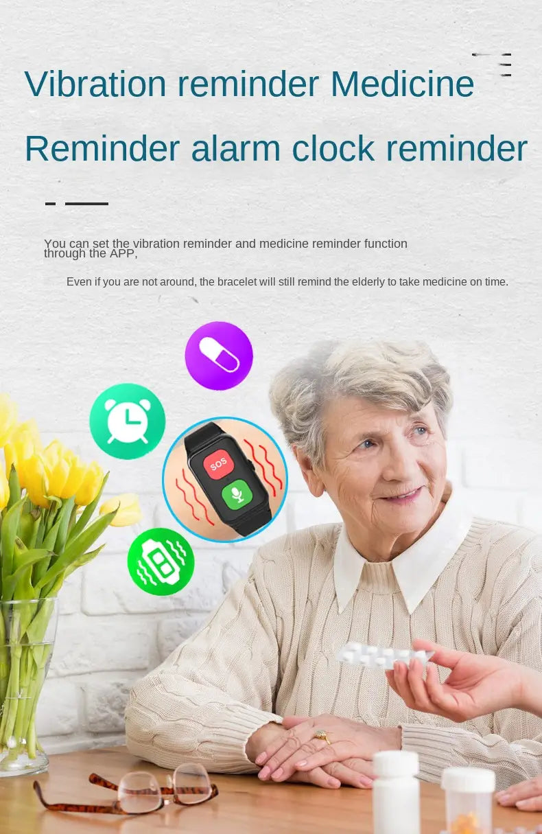 A70 Elderly GPS Positioning Watch Locator With Heart Rate Measurement Body Temperature Smart Bracelet