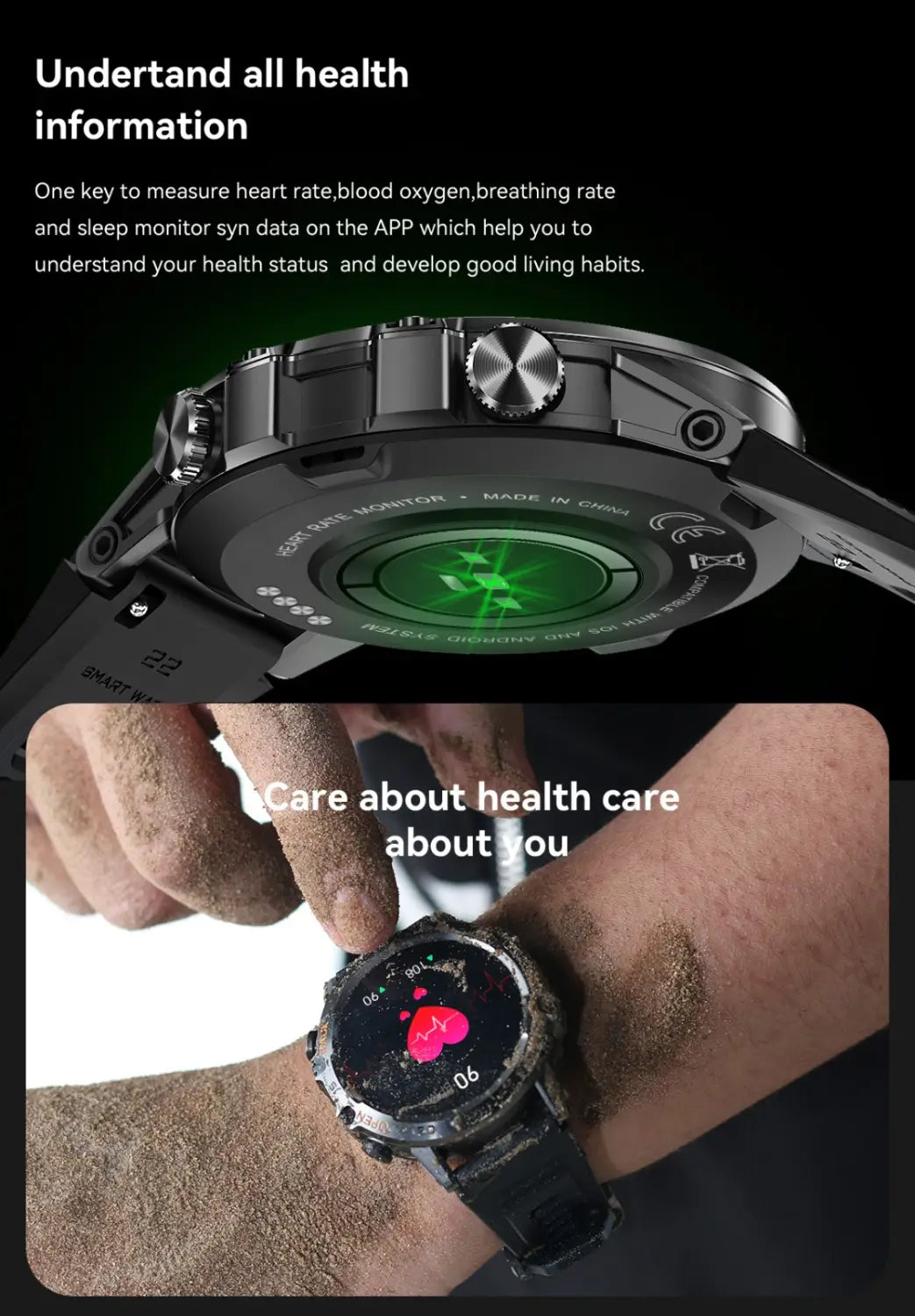 K52 Bluetooth Call Smart Watch Ultra Long Standby Heart Rate Blood Oxygen Outdoor Three Defense Sports