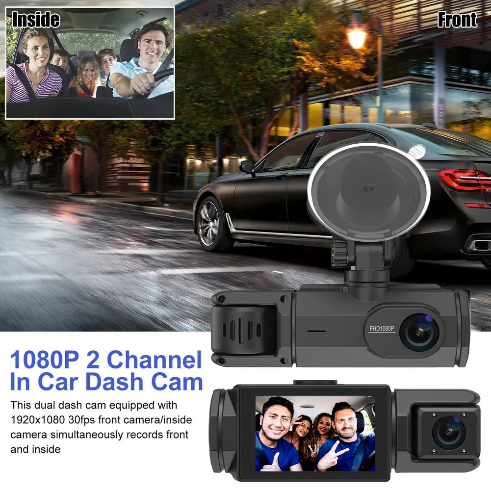 HD 1080p Driving Recorder Three-lens Same Display