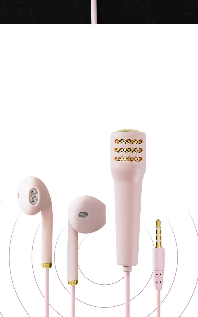 National K Song Singing Wired Mini Microphone Headset Practice It Live Mobile Phone