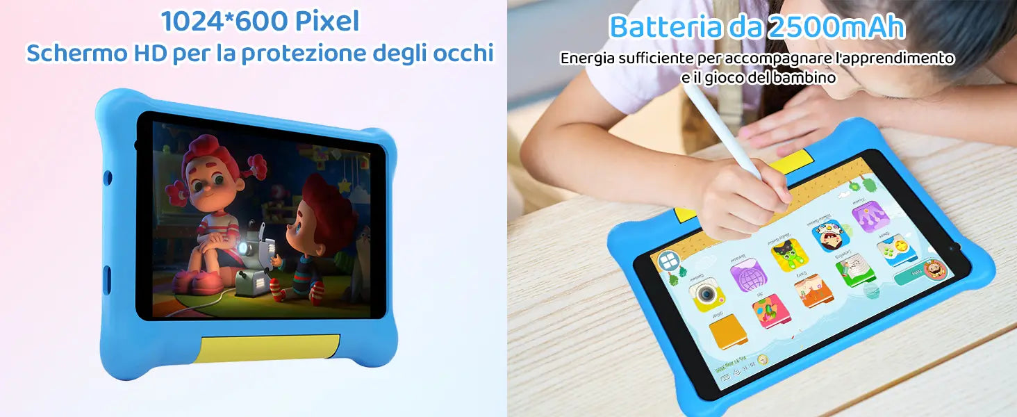 7 Inch Kid Tablet for Children Android 13 5GB RAM 32GB ROM 128GB Expandable Quad Core Wi-Fi Bluetooth Type-C Children’s