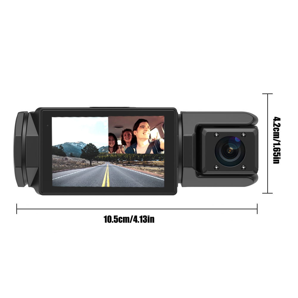 HD 1080p Driving Recorder Three-lens Same Display