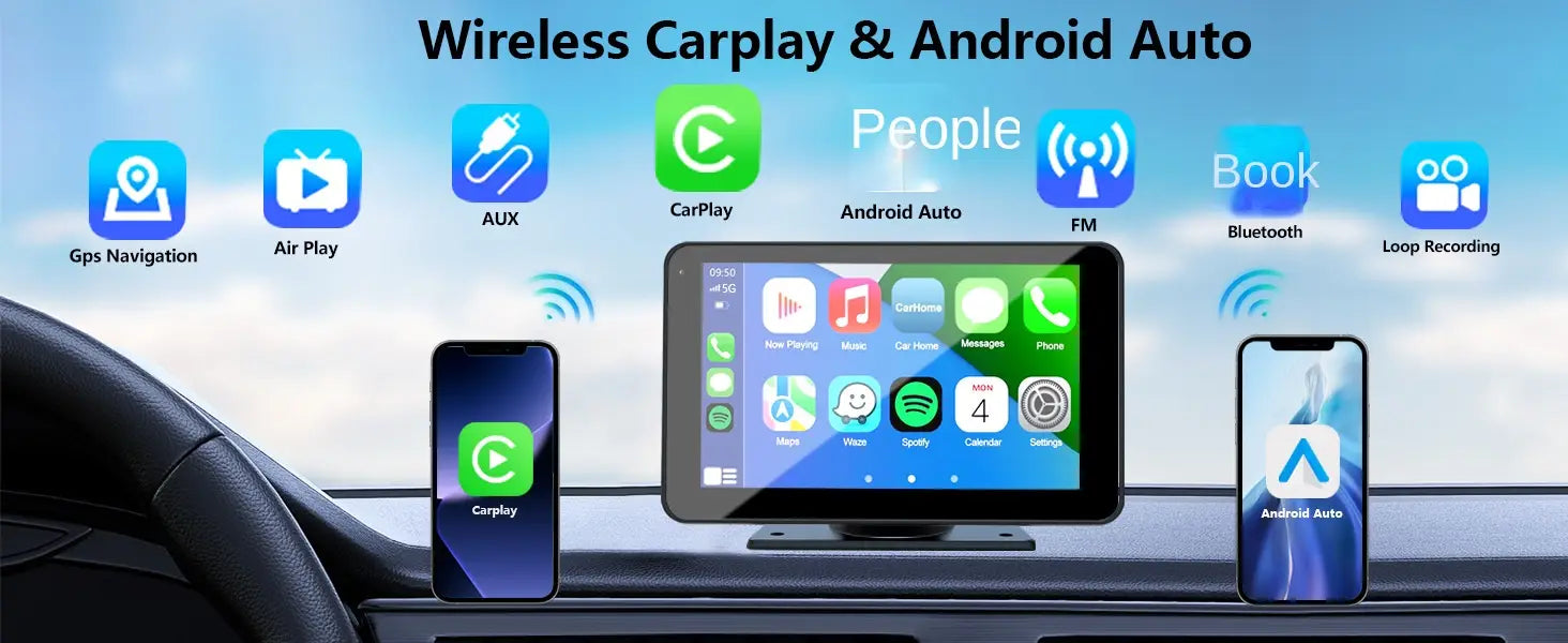 7-inch wireless Carplay portable car Bluetooth MP5 player multimedia Android projection navigation device
