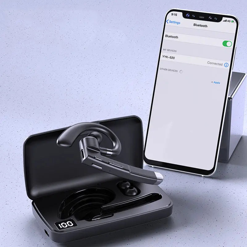Wireless Bluetooth Headset Single Ear Business Hanging Noise Reduction
