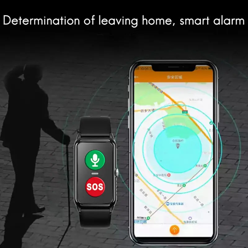 A70 Elderly GPS Positioning Watch Locator With Heart Rate Measurement Body Temperature Smart Bracelet