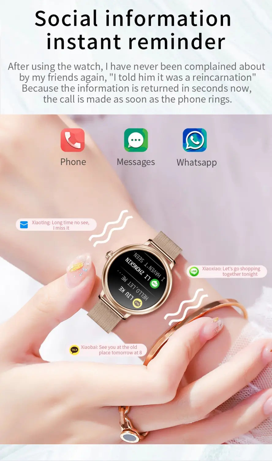 2020 SANLEPUS Stylish Women’s Smart Watch Luxury Waterproof Wristwatch Stainless Steel Casual Girls Smartwatch
