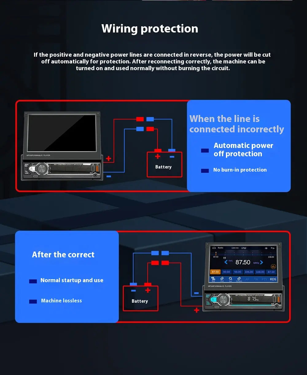 7-inch Telescopic Screen Vehicle-borne Bluetooth Player